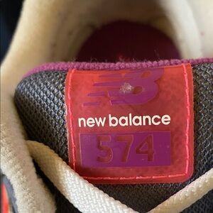 New Balance Kids' 574 Gray and Purple Sneakers. Gently worn.